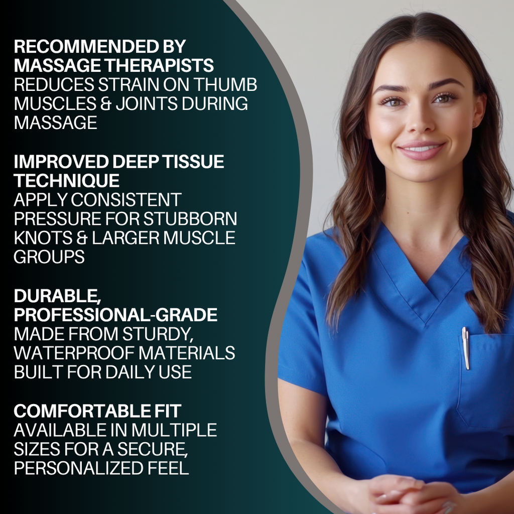 Thumbsavers Advance - Mixed Set of 2: Small & Large - Massage Tool for Deep Tissue and Trigger Point Massage - Thumb and Joint Support for Massage Therapists, Chiropractors and Physical Therapists with Improved Venting and Sensitive Tip - Hand Protection