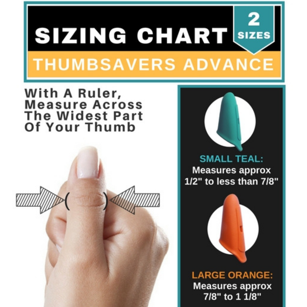 Thumbsavers Advance - Size Large - Massage Tool for Deep Tissue and Trigger Point Massage – Thumb and Joint Support for Massage Therapists, Chiropractors and Physical Therapists with Improved Venting and Sensitive Tip – Hand Protection Aid