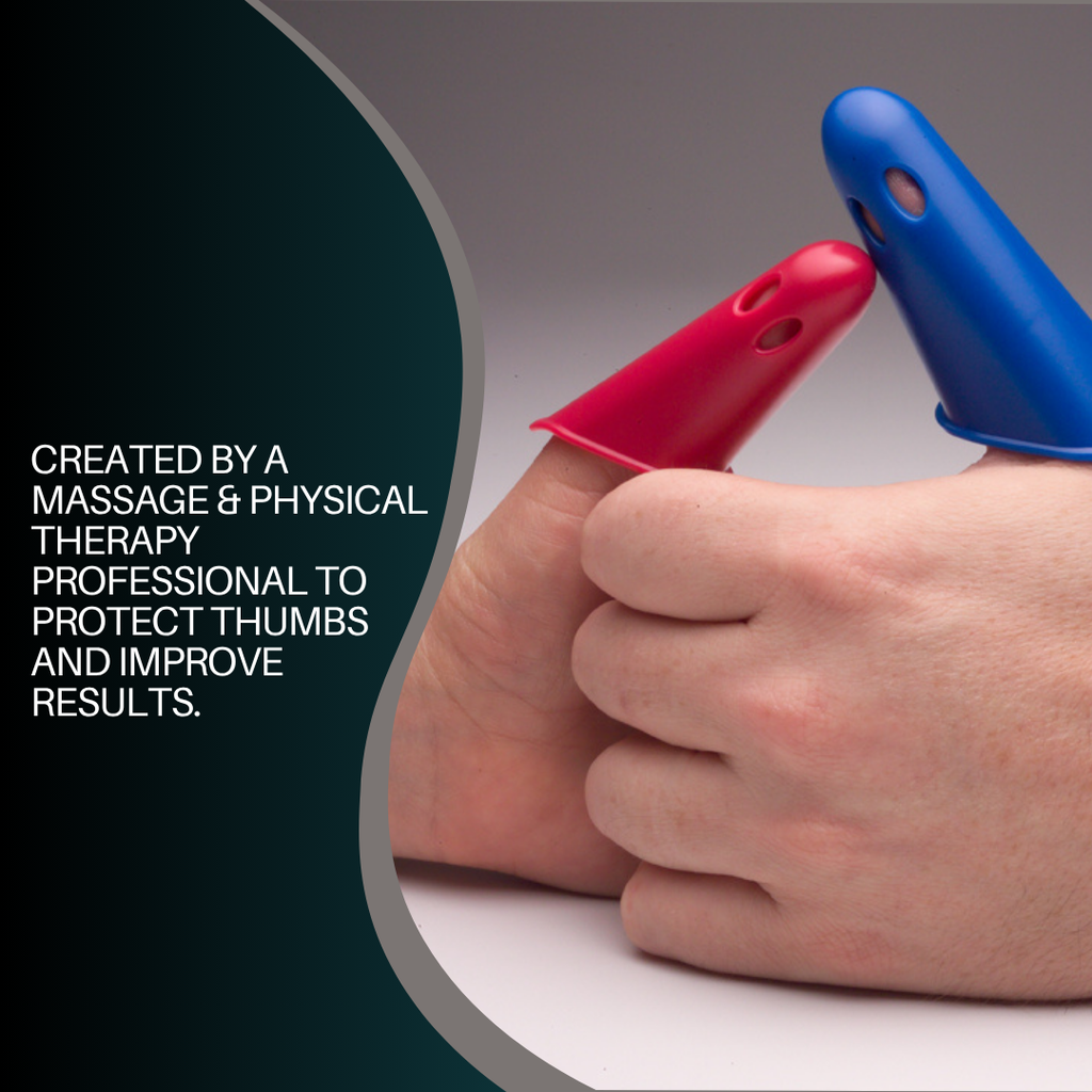 Thumbsavers Advance - Size Large - Massage Tool for Deep Tissue and Trigger Point Massage – Thumb and Joint Support for Massage Therapists, Chiropractors and Physical Therapists with Improved Venting and Sensitive Tip – Hand Protection Aid